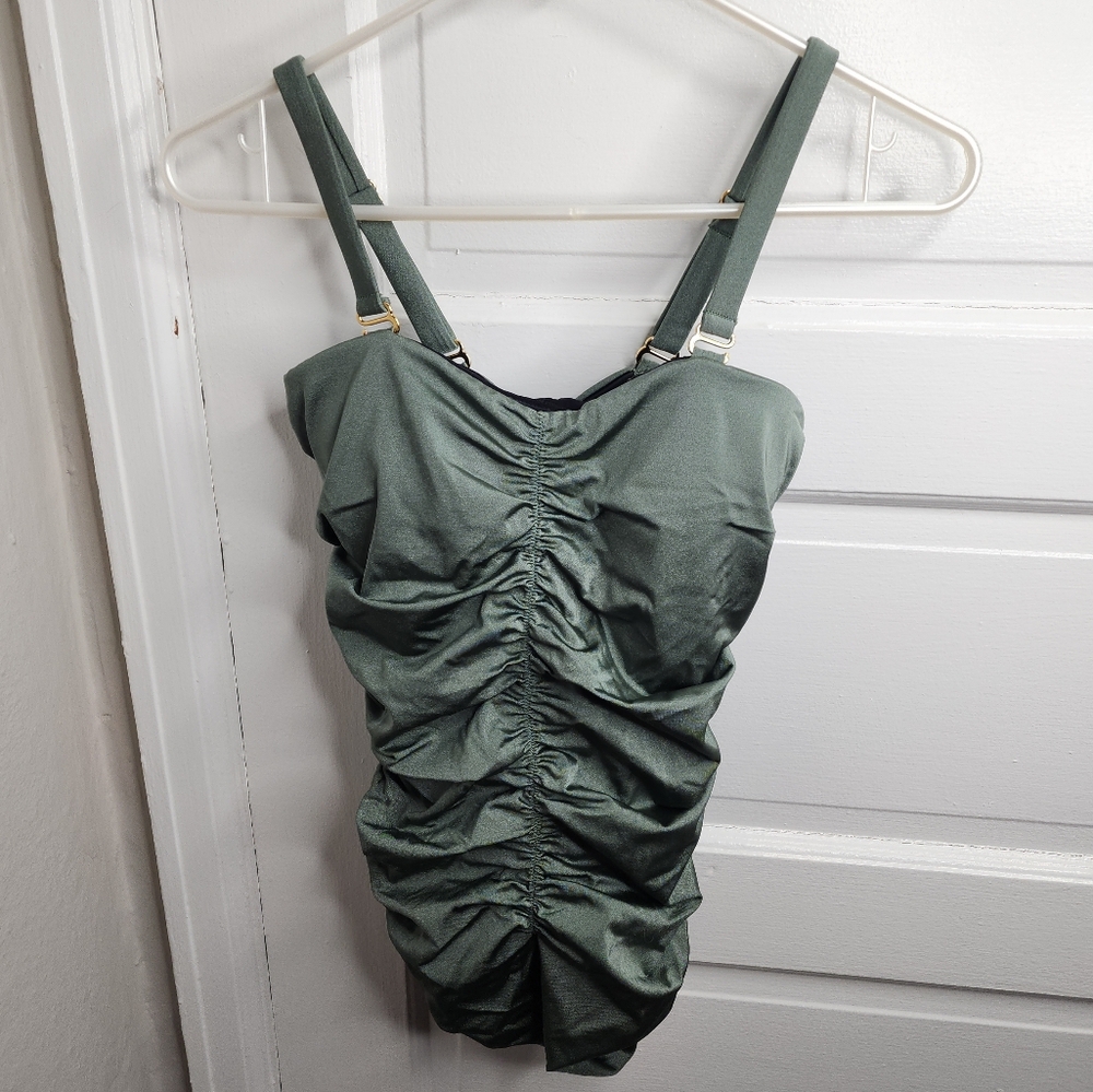 NEW Leonisa shaping one piece swimsuit Green Medium